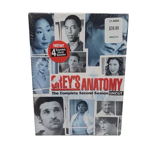 Greys Anatomy - Season 2 Uncut (DVD, 2006, 6-Disc Set) NEW SEALED - Picture 1 of 2